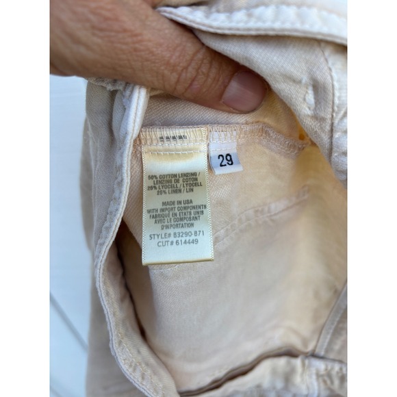 Cloth‎ & Stone Wide Leg Pants Beige Linen Blend High Rise Women Size 29 - Picture 7 of 7